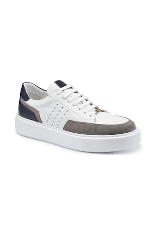 Beyaz Erkek Sneaker -31223--süet Trufel - Eos Beyaz - Antik Lacivert 204 Çok Renkli