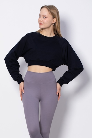 Barrels And Oil Bisiklet Yaka Kısa Sweatshirt - Lacivert-Lacivert