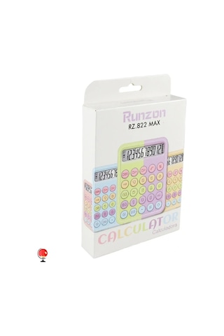 Runzon Renkli Hesap Makinesi Yuvarlak Uçlu 12 Hane Mavi Rz-822 4741 Açık Mavi