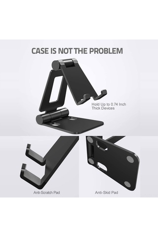 Kosona Z20 Alüminyum Telefon Ve Tablet Tutucu: 270 Döner, Çift Katlanabilir, Taşınabilir Masaüstü/yatak Odası Stantı Gri