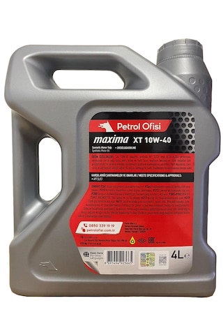 Petrol Ofisi Xt 10W-40 Sentetik Motor Yağı 2 x 4 L