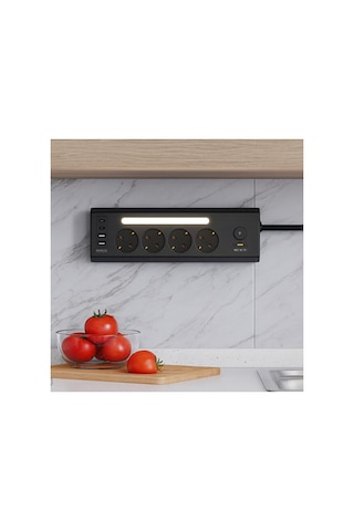 Lexroo Smayling Akım Korumalı Çoklu Priz 4 Priz Girişi + 2 Usb-