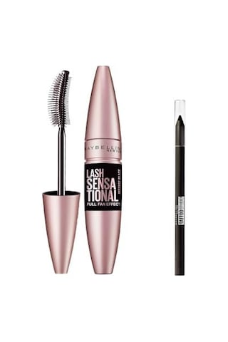 Maybelline New York Lash Sensational Yelpaze Etkili Maskara - Ekstra Siyah 9.5 Ml & Mini Tattoo Liner Gel Pencil Makyaj Seti Sku: Smgstk07e93783dd