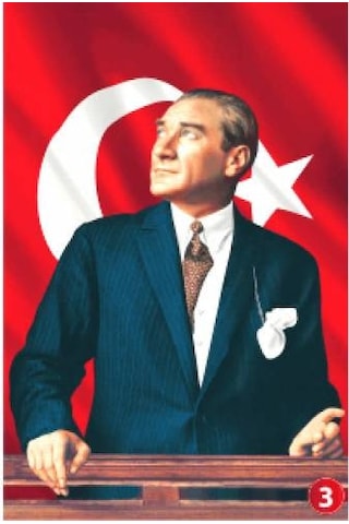 Ata Posteri - Mustafa Kemal Atatürk - 100 x 150 Raşel Kumaş