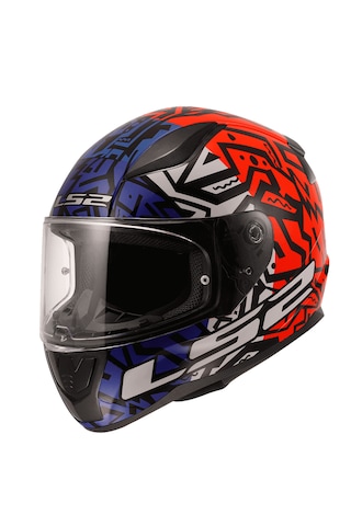 Ls2 Rapid 2 Memphis Full Face Motosiklet Kaskı Kırmızı-Mavi