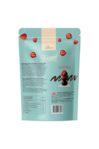 Bitter Çikolata Kaplı Dondurularak Kurutulmuş Çilek Draje 2 X 60gr