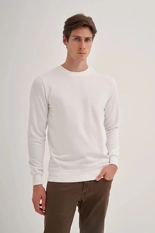 Cazador Slim Fit Mevsimlik 3 İplik Pamuk Karışımlı Sweatshirt-56100 Ekru