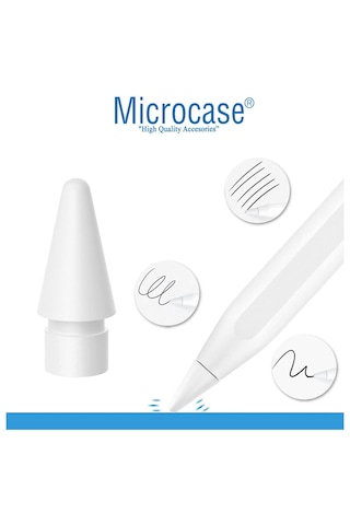 Microcase Apple Pencil 1-2 Nesil Pencil Usb-c Pro İle Uyumlu Yüksek Hassasiyetli Yedek Uç 4 Adet -al4762 Beyaz