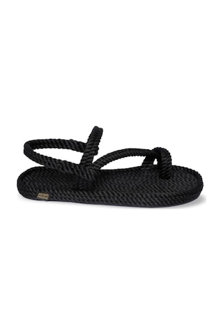 Nomadic Republic Hawaii Kauçuk Tabanlı Kadın Halat Sandalet HAW.0020.K.T-R1534 Siyah