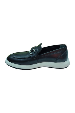 Rego 1774 Erkek Siyah 40-44 Deri Tokalı Loafer Ayakkabı Siyah