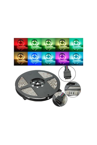 Şerit Led Tak Çalıştır Rgb 44 Tuşlu Kumandalı 5050 Smd 5 Metre-Silikonsuz (İç Mekan )