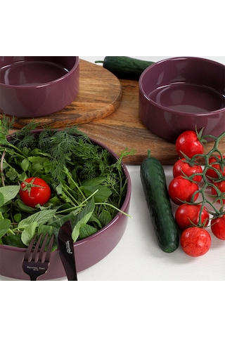 Keramika Mor Stackable Salata/Çerez Seti 3 Parça