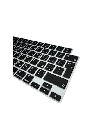 Siyah Macbook Uyumlu Air 13,6 İnç Farsça Klavye Koruyucu Persian Harf Baskılı A2681 M2 Air 15,3 Pro 14 16