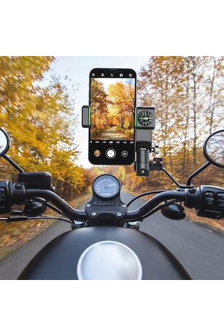 Motosiklet Küresel Pusula Telefon Tutucu, Işıksız Dikiz Aynası Yeşil Yeşil