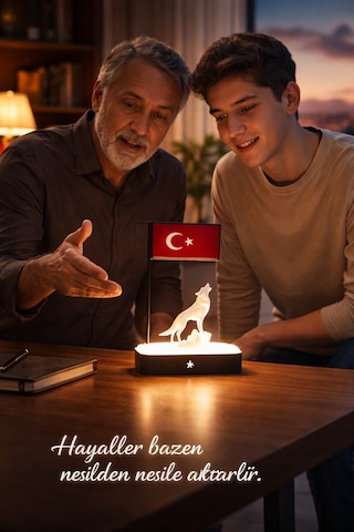 Türkiye Bayrak Dekoru Kişiselleştirilebilir Led Tabanlı Masa Üstü Manifest Hediyelik Ofis Ev Dekoru 3d Baskı Özel Tasarım 1