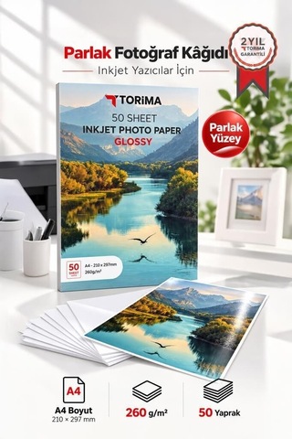 Özel Üretim Foto Baskı Kağıt Çeşidi Kırtasiye Fotoğraf Kağıdı A4 Parlak 260 Gr 21x30 Glossy 50 Sayfa