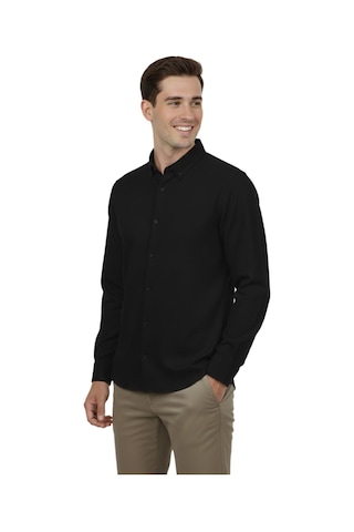 Advante Erkek Spor Slim Fit Uzun Kol Petek Fitilli Gömlek Bgl-st04824 Siyah