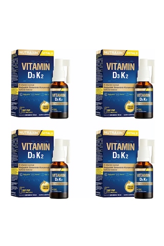 Nutraxin Vitamin D3k2 Sprey 30 Ml 4 Adet Nutraxin Vitamin D3k2 Sprey 30 Ml 4 Adet