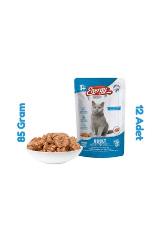 Energy Somonlu Pouch Konserve Yetişkin Kedi Maması 12 x 85 G