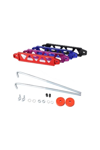 Symbee Honda Civic Ek Eg İçin 190mm / 218mm Evrensel Pil Sabitleme Kırmızı Alüminyum Tutucu Ve Braket Seti