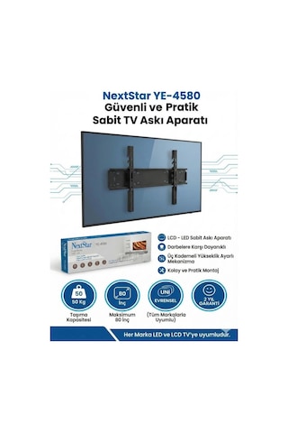 Next Ye-4580 45-80'' Sabit Lcd Led Tv Askı Aparatı - Su Terazili