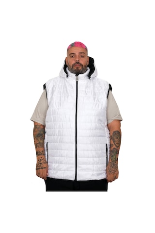 Mode Xl Battal Beden Erkek Kapitone Yelek 25709 Ekru