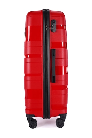 Wexta Wx-pp10 Dalgalı Kırmızı Kabin Boy Polipropılen Valiz Kırmızı
