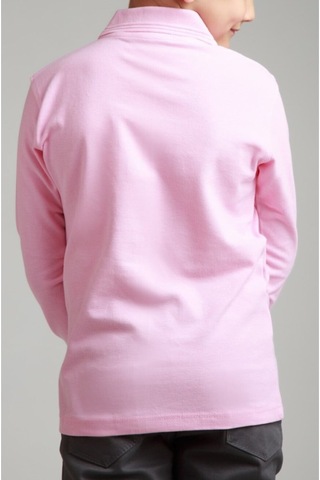 Nacar Store Kız & Erkek Çocuk Uzunkol Polo Yaka Okul T-shırt Pembe