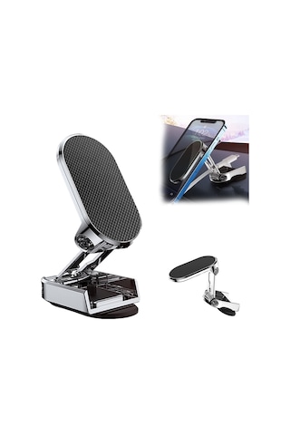 Jeemson Araç İçin Manyetik Telefon Tutucu, Çekilebilir Ve Katlanabilir, 360 Derece Ayarı, Kaymazsız Yüzey, Silver 2 Demir Levha + 1 Yedek Yapıştırıcı GÜMÜŞ