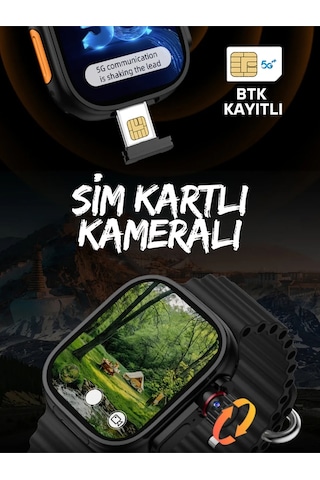 Wearfitpro Hw Ultra 3 Call Btk Sim Kartlı Kameralı Yapay Zeka Android Amoled Ekran Akıllı Saat