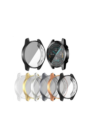 Ekılıf - Huawei Gt2 46mm Uyumlu - Kasa Ve Ekran Koruyucu Watch Gard 02 - Gri