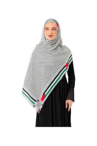 Zaytoon Filistin Şal Kefiye Desenli Püskülsüz Filistin Uzun Bayrak Kenarlarında Filistin Şal S100049 Çok Renkli