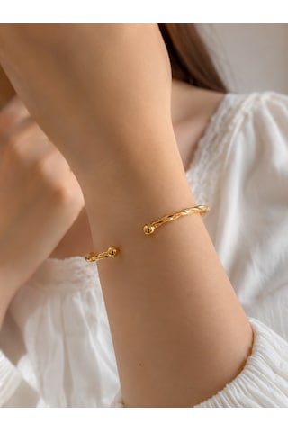 Twist Gold Açık Uçlu Bileklik Altın