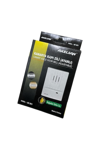 Akelsan Kanarya Kapı Zili Tek Sesli 12 Volt Ak-901