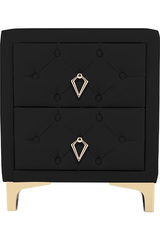 Ruby 2 Çekmeceli Komodin-gold Model Kapitoneli Yatak Odası Iki Çekmeceli Komodin&şifonyer Modelleri Siyah