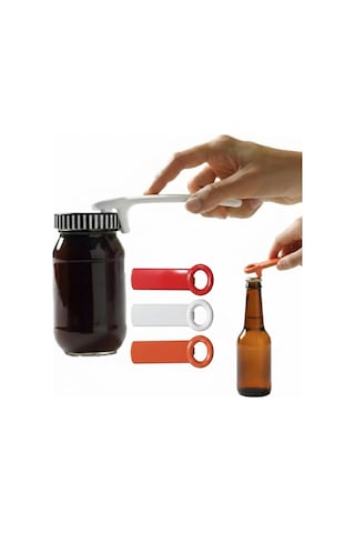 3 Adet Kavanoz Açacağı - 2 Si 1 Arada Çok Fonksiyonlu Pratik Kavanoz Ve Şişe Açacağı - Vakum Giderici Kolay Kapak Açıcı - Ergonomik Mutfak Yardımcısı 2 Kırmızı 1 Beyaz Diğer