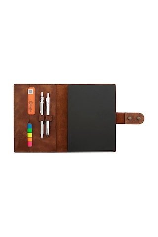 A5 Defter Ve Ajanda Kılıfı - %100 Rainbow Deri - Ko10001 - Kahverengi Kahverengi