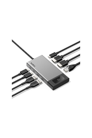 Belkin Inc027hqsgy Connect 8 Port Dual Display Usb-c Hub 100w Pd 4k 60hz - Gri