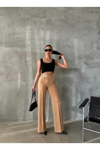 Gülsüm Aydın Dreams Etiketli Palazzo Pantolon - Bej Bej