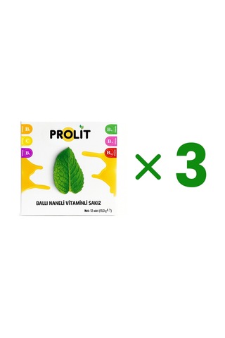 Prolit Ballı Naneli Vitamin Destekli Fonksiyonel Sakız 3 Lü Avantaj Paketi