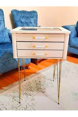 Firkete Tel Sehpa Ayağı (Altın Sarısı - 50 cm - 4 Adet)