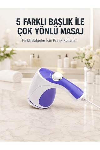Elektrikli Masaj Aleti 5 Başlıklı Güçlü Titreşimli Selülit Karşıtı Vücut Masaj Cihazı Çok Renkli