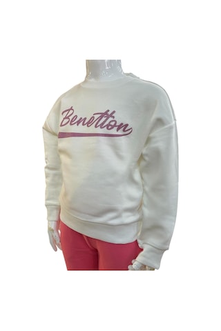 Benetton Kız Çocuk Ekru Sweatshirt Ekru