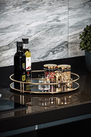 Bino Servis Sunum İkramlık Gold Büyük Lüks Organizer Sofra Mutfak Düzenleyici Pasta Standı