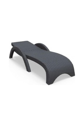Omnipazar Trk-860 Siesta Fiji Bej Minderli Rattan Desenli Ayarlanabilir Lüks Şezlong Koyu Gri Koyu Gri
