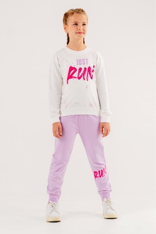 Run Baskılı 2 Ip Mevsimlik Kız-erkek Takım - Coppa -ekru-lila - 6 Yaş Çok Renkli