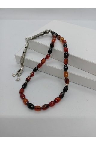 Balık Hediyelik Kızıl Kahve Akik Taşı Tespih