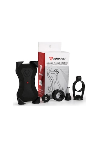 Motowolf Motosiklet Bisiklet Telefon Tutucu Ayna Gidon Bağlantılı