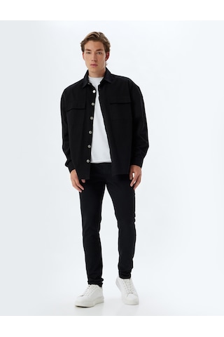 Koton Skinny Fit Kot Pantolon - Michael Jean Siyah 5wam40051ıd Siyah