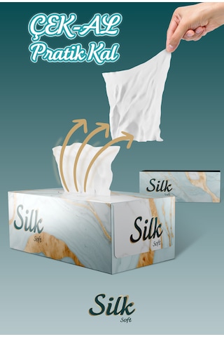 "500" Silk Soft Çift Katlı Pratik Mendil Çek Kullan Kutu Mendil 5adet X 100mendil